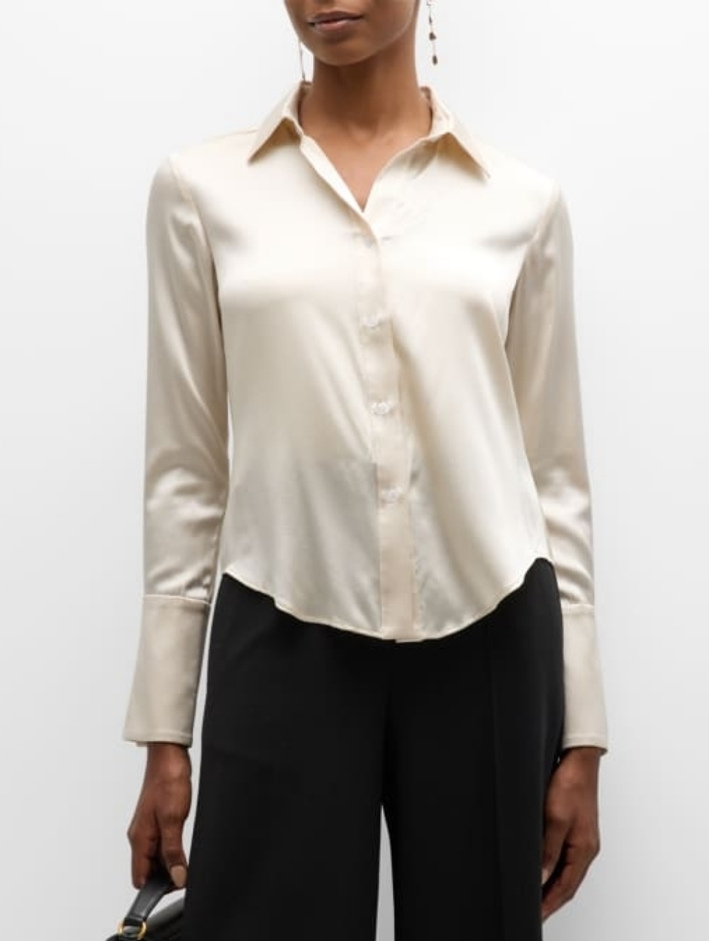 TWP Bessette Stretch Silk Button Up Shirt